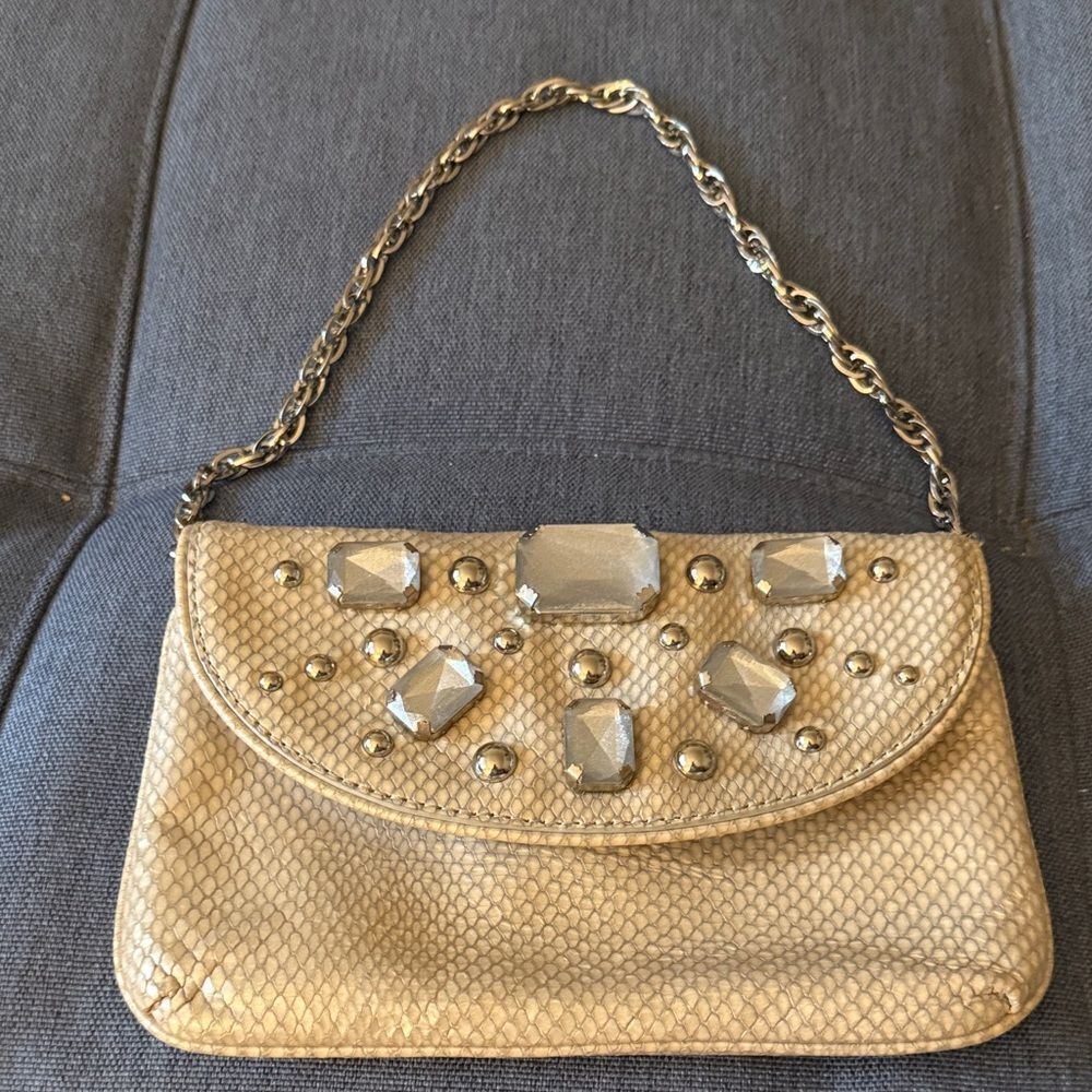 NWOT Rafe Embossed Leather Embellished Clutch/Shoulder Bag.